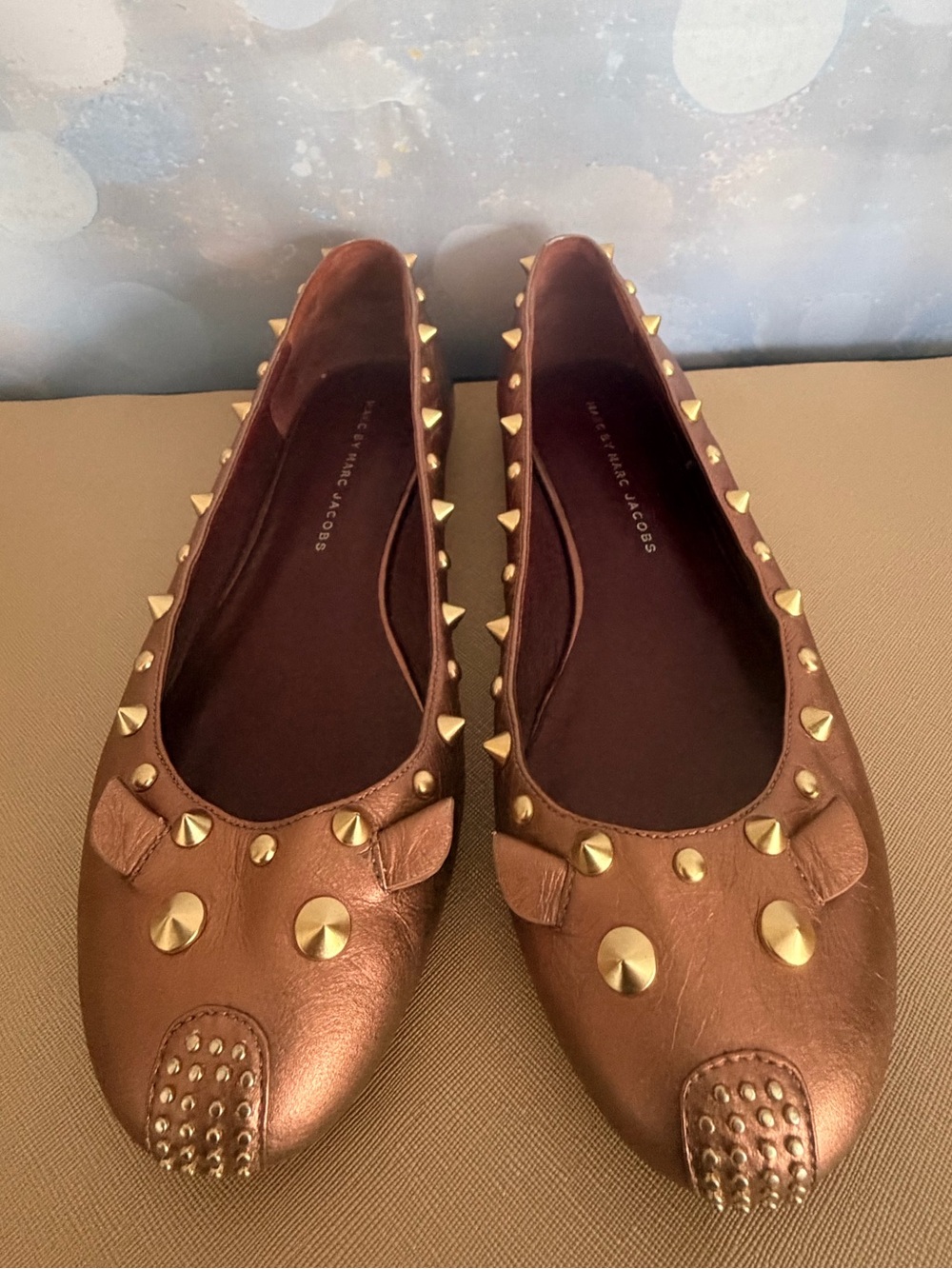 Marc by Marc Jacobs Mouse Studded Ballet Flats - Size 38